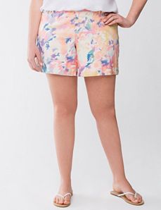 Printed jean short