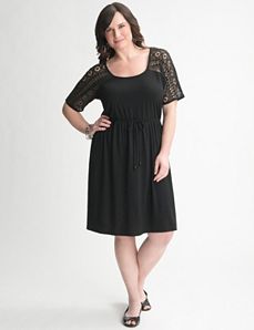 Crochet Yoke Tee Dress by Lane Bryant