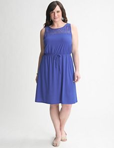 Crochet Yoke Dress by Lane Bryant