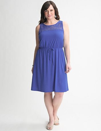 Crochet Yoke Dress by Lane Bryant