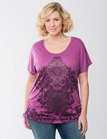 Embellished scroll tee by Lane Bryant