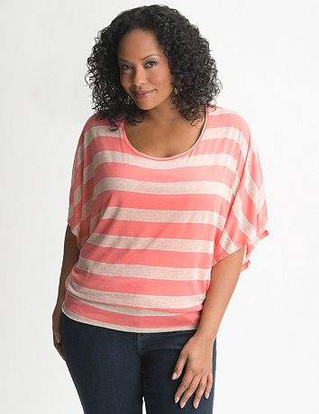 Metallic stripe banded bottom top