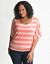 Metallic stripe banded bottom top