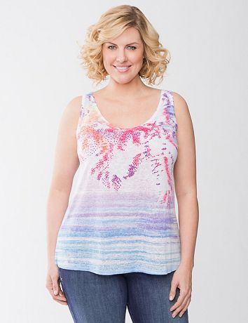 Embellished burnout tank by Lane Bryant