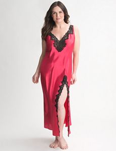 Charmeuse and lace nightgown