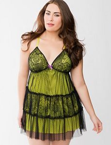 Tiered lace babydoll