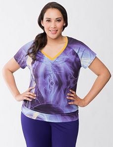 Ruched V-neck tee by Reebok