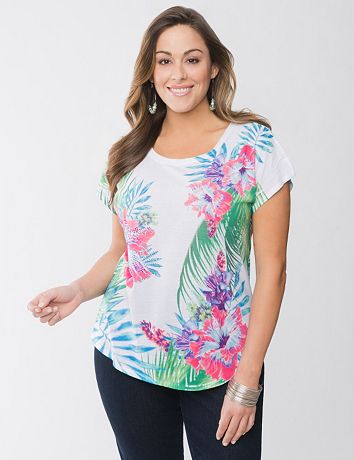 Floral high-low tee by Lane Bryant