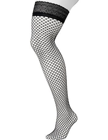Fishnet Thigh High Pantyhose by Lane Bryant