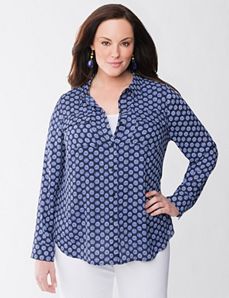 Lane Collection printed utility blouse