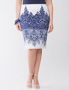 Lane Collection printed pencil skirt