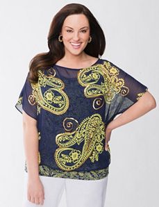 Lane Collection paisley layered top