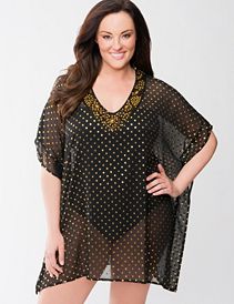 Shimmer dot swim cover-up