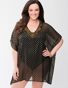 Shimmer dot swim cover-up