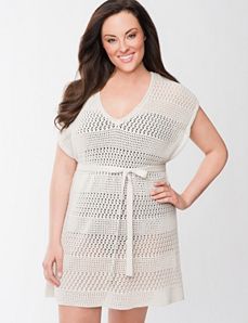 Sweater knit swim cover-up