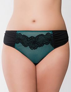 Mesh overlay thong panty