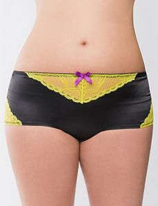 Satin & lace boyshort panty