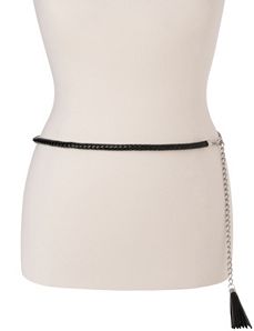 Plus Size Braided Patent & Chain Belt by Lane Bryant