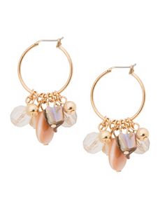 Shell cluster hoop earrings by Lane Bryant