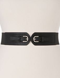 Double buckle stretch belt