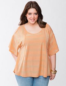 Striped cold shoulder top by Seven7