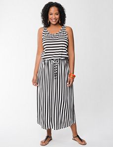 Mixed stripe maxi dress by Seven7