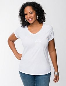 Sequin palm tee by Seven7