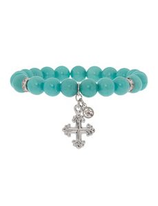 Semi precious bracelet with cross charm by Lane Bryant