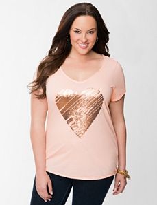 Sequin heart tee by Seven7