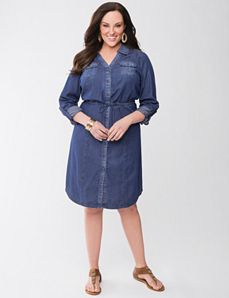 Chambray shirt dress
