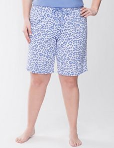 Animal print Bermuda sleep shorts