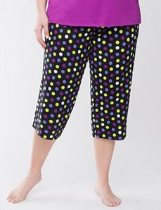 Polka dot cropped sleep pant