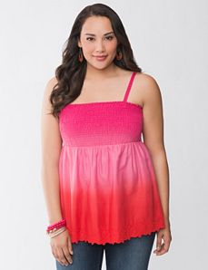 Dip dye smocked tank