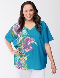 Studded hibiscus top