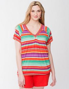 Beaded striped tee