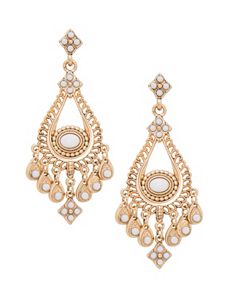 Stone accent chandelier earrings by Lane Bryant