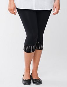 Full Figure Control Top Capri Legging with studs by Lane Bryant