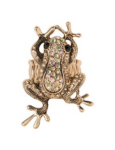 Rhinestone frog ring by Lane Bryant