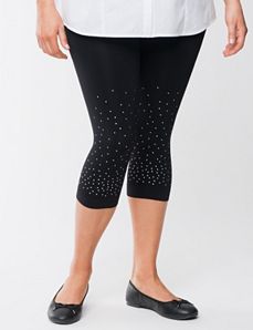 Plus Size Control Top Capri Legging with Mini Studs by Lane Bryant