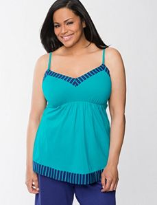 Striped trim sleep cami