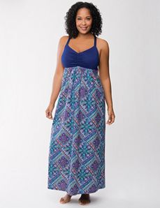 Scarf print sleep maxi
