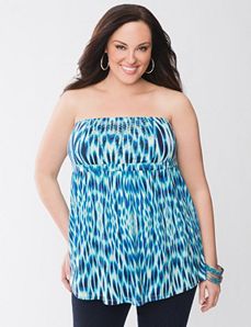 Studded print tube top