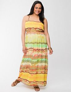 Western stripe maxi dress