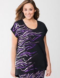 Foiled zebra sleep tee