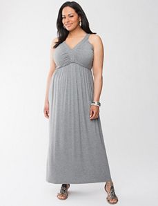 Printed maxi dress with braided straps