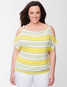 Lane Collection cold shoulder top