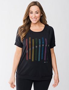 Rainbow studded active tee