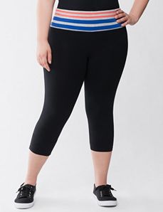 Striped waist capri legging