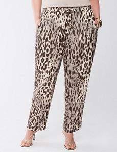 Lane Collection silky leopard pant