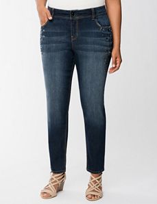 Embellished ankle jean by Lane Bryant